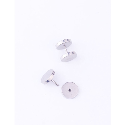 LRC Anting Tusuk Fashion Colorful Stainless Steel Smooth Screw Earrings (1 pcs）V49238