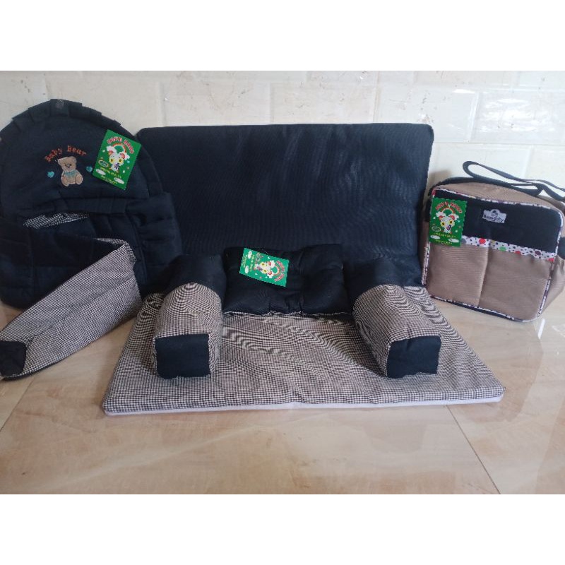 Paket Hemat 3in1, Tas bayi SP Gendongan bayi samping bordir dan Matras bayi