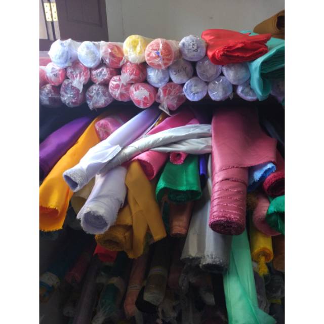 Bahan Kain Peles Abutai Kahatex 8017 polos / kain habute furing kebaya, dekorasi, bendera, umbul-umb