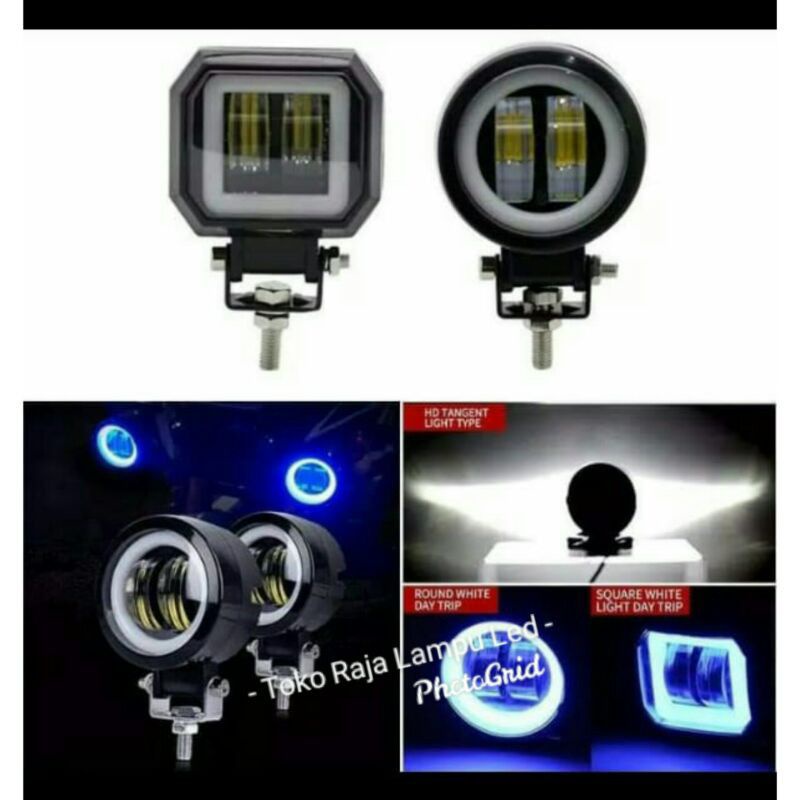 LAMPU TEMBAK CWL 2 MATA/OWL 2 MATA + ANGEL FOGLAMP MOBIL DAN MOTOR 12 volt