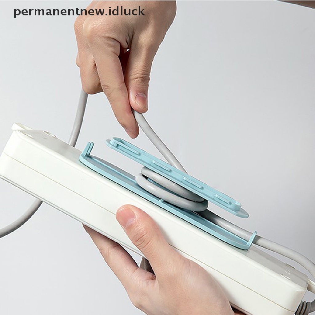 (luckypermanentnew) Holder / Organizer Power Strip Tempel Dinding Dengan Kabel Untuk Rumah