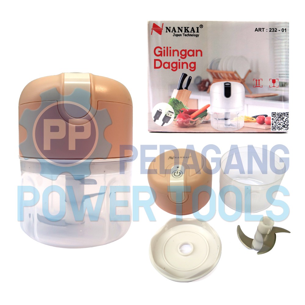 NANKAI PENGGILING DAGING BAWANG BLENDER CHOPPER GRINDER USB CHARGER