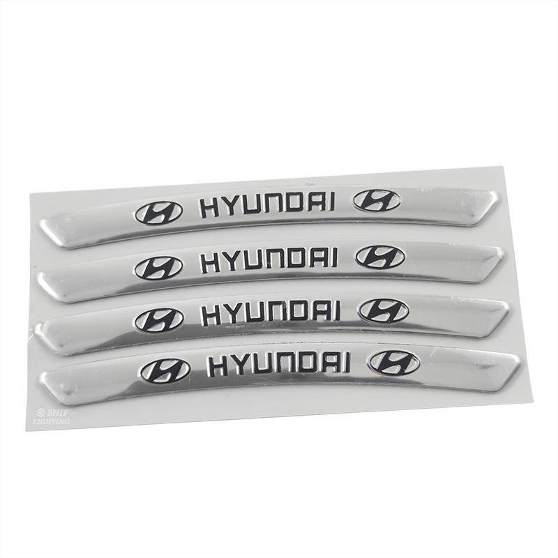 4 x Aluminum HYUNDAI Letter Logo Car Auto Wheel Tire Decorative Emblem Badge Sticker Decal HYUNDAI