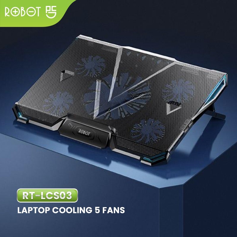 Robot RT-LCS03 Portable Laptop Cooling Stand 5 Fan 2 USB Port