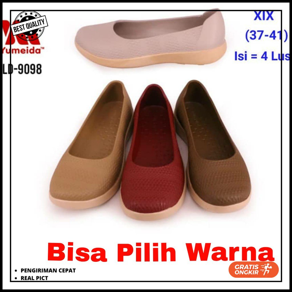 PROMO TERBARU sepatu wanita slip on yumeida karet LD 9098 trendy Terbaru