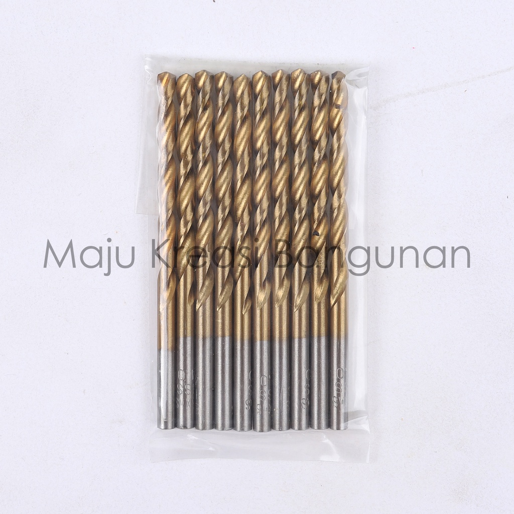 Mata Bor Besi Baja Kuning 4mm 4 mm Kuningan Twist Drill Titanium