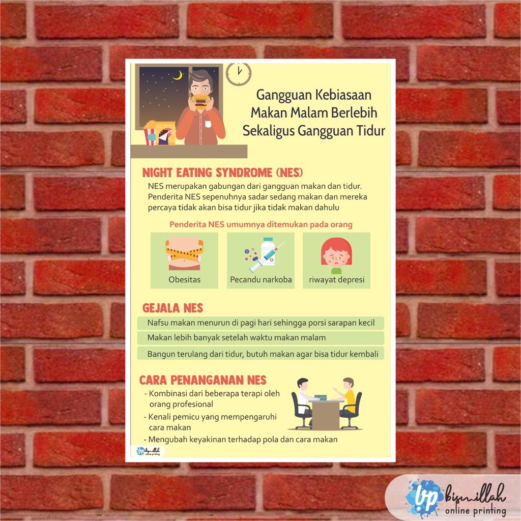 

Poster Kesehatan Gangguan Kebiasaan makan Malam Berlebih Sekaligus Gangguan TIdur