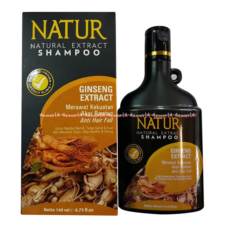 Natur Natural Extract Ginseng Shampoo Shampo Untuk Merawat Akar Rambut 140ml