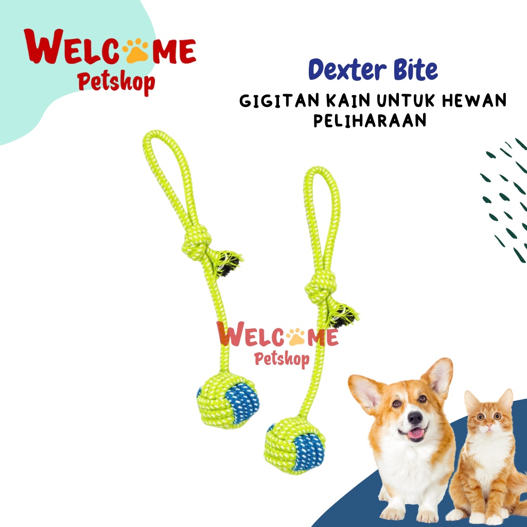 Dexter Bite Mainan Gigitan Kain Bola Anjing Kucing Pet Toy Tug