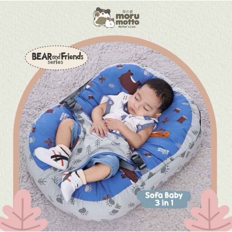 Moru motto sofa baby 3in1 bear & friends series MMK9002 / Morumotto sofa dengan gesper