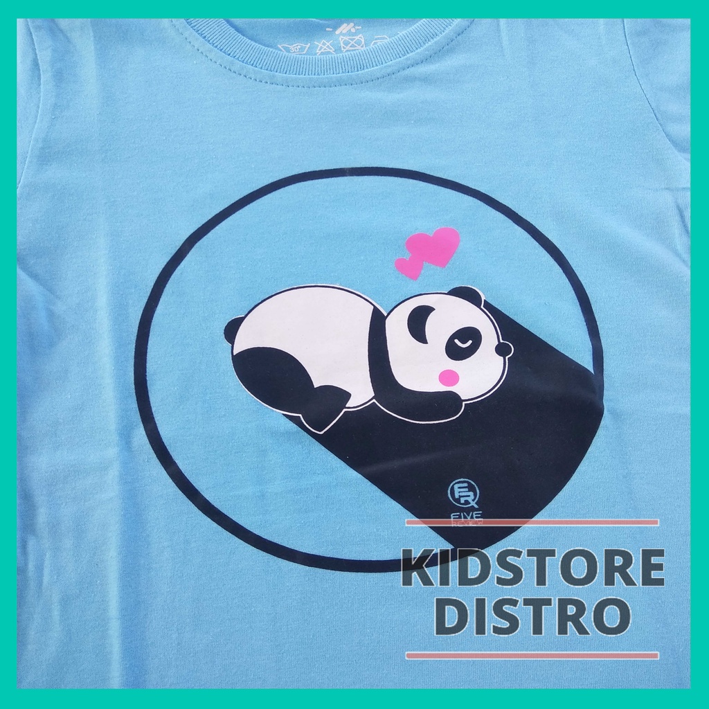 Baju Kaos Anak Distro / Pakaian Anak Perempuan / Grosir Kaos Anak Termurah / Motif Panda / FR