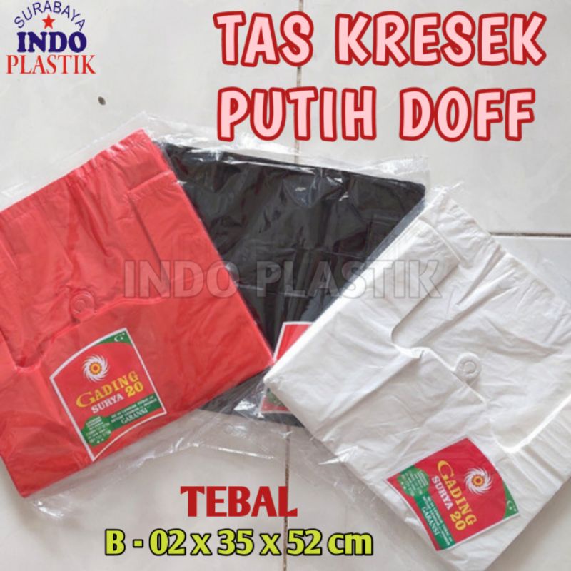 ISI 50 PCS TAS KRESEK PUTIH 35X52 CM TEBAL DOFF KANTONG PLASTIK TAS PLASTIK KANTONG KRESEK