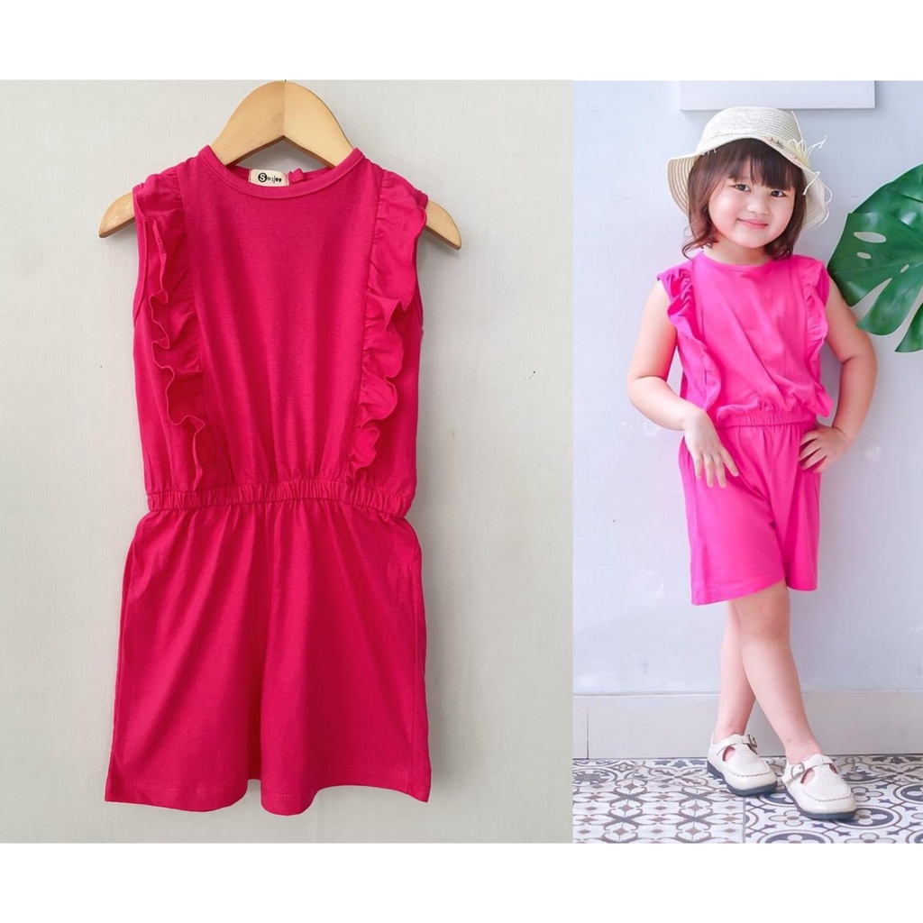 PROMO 7.7 Jumpsuit Anak Smilee Nada Polos Mixx Warna Size 1-5Tahun