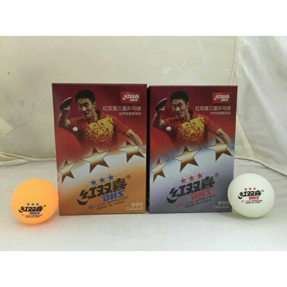 Bola Pingpong DHS Isi 6 Bintang 3 Kuning Putih