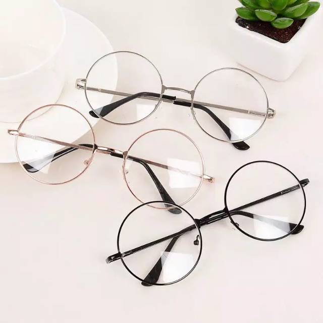Kaca mata bulat design korea pria dan wanita/ Kaca mata fashion korea/ Kaca mata anti radiasi