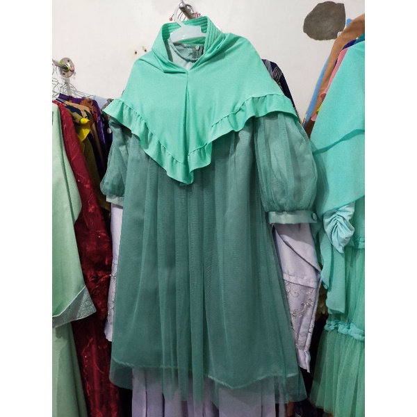 gamis anak mirabel set/ gamis princess anak 3-4 tahun