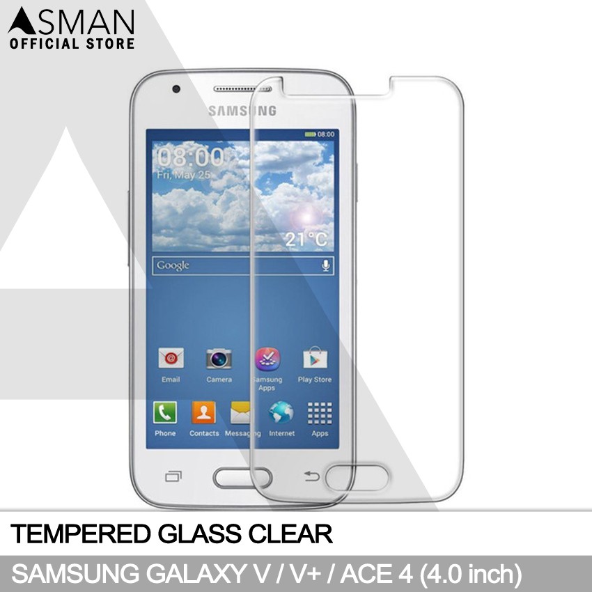 Tempered Glass Samsung Galaxy V / V Plus (4.0&quot;) | Anti Gores Pelindung Layar Kaca - Bening