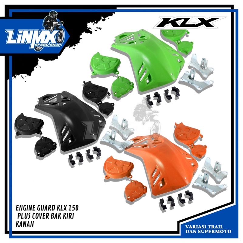 ENGINE GUARD KLX COVER MESIN SET KLX 150 PLUS COVER BAK KIRI KANAN