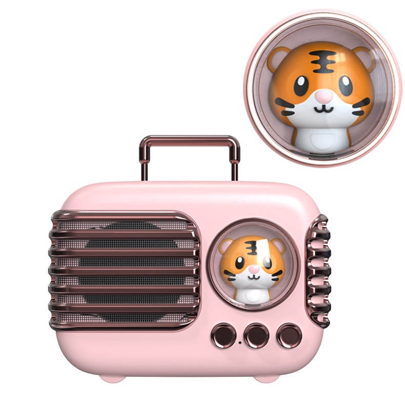 GOOJODOQ Bluetooth  Portable Speaker Cute Mini Wireless Small Stereo Retro Outdoor card Subwoofer