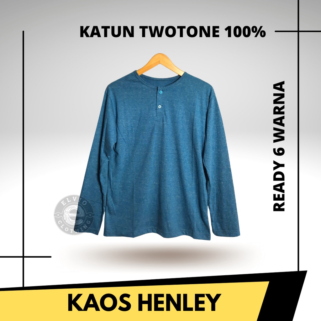 [ BISA COD ] KAOS POLOS MISTY HENLEY KANCING 100% COTTON KATUN TWOTONE PREMIUM 24S PRIA WANITA UNISEX LENGAN PANJANG REGULAR FIT KASUAL SANTAI DEWASA