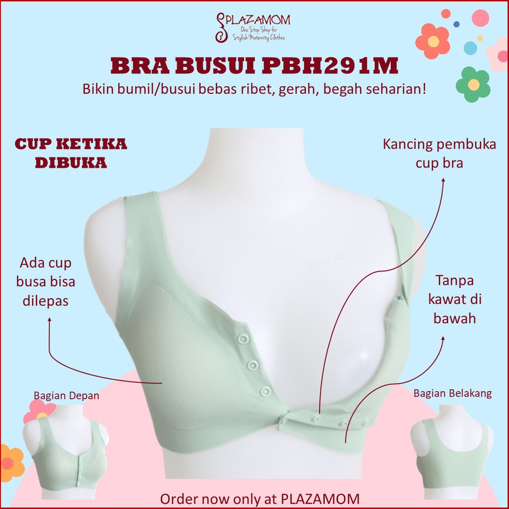 Bra Busui Friendly BH Menyusui Nursing Hamil Maternity Seamless Kualitas Premium Halus Nyaman Serap Keringat PBH291M