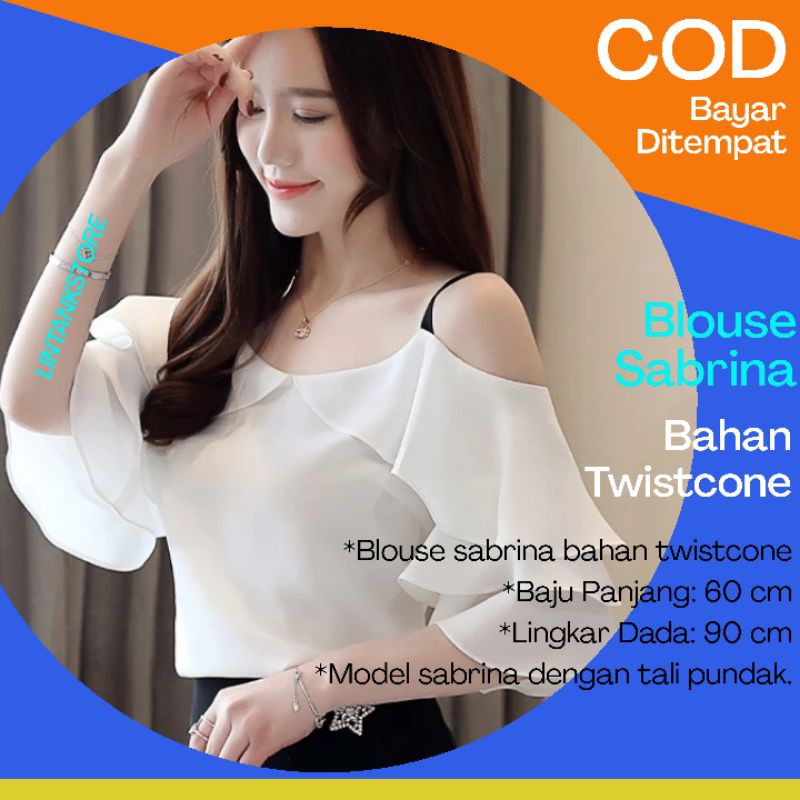 BLOUSE SABRINA Atasan Wanita Terbaru Bluse Wanita Korea Blus Remaja Cewek Kekinian Import SANRIA