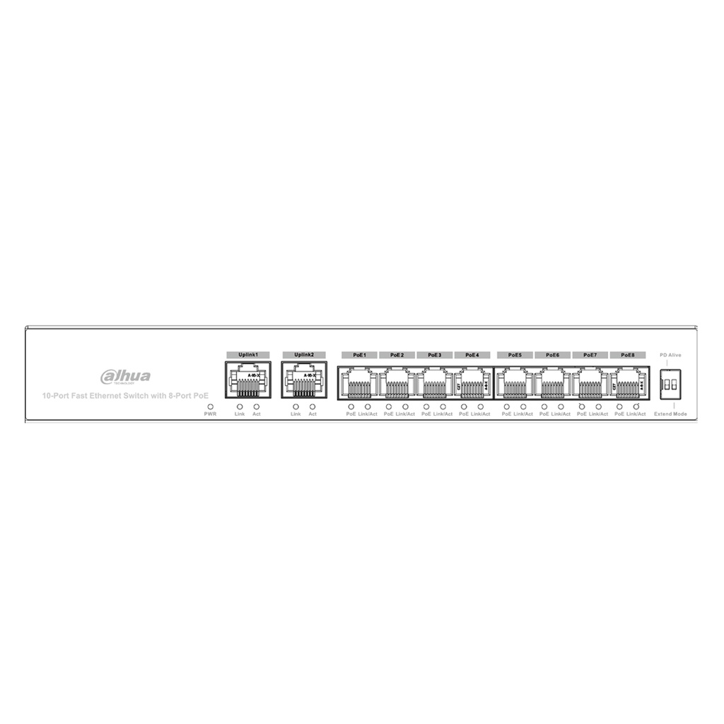 DAHUA PFS3010-8ET-65 10 Port Fast Ethernet Switch 8 Port POE GARANSI RESMI 3 TAHUN