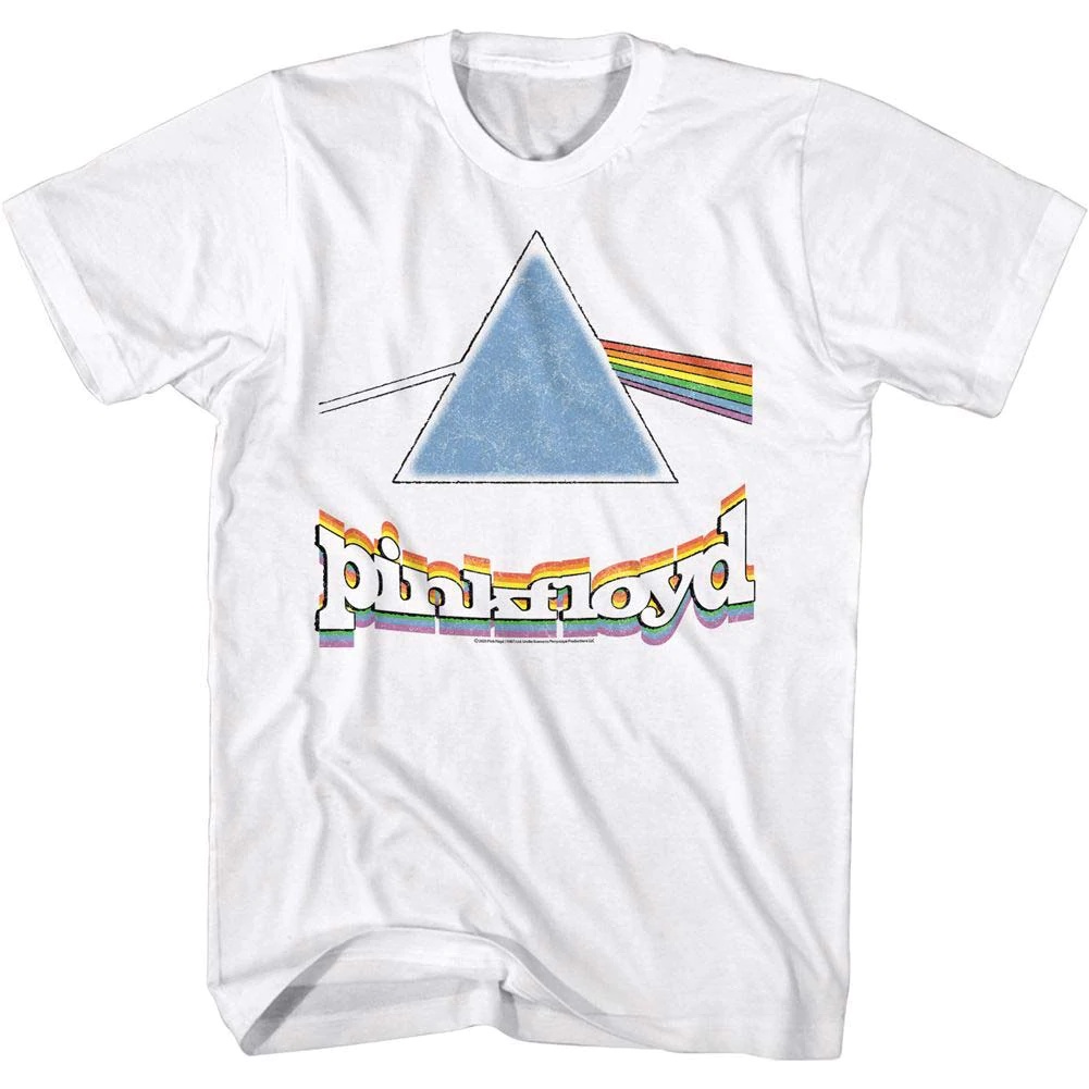 Kaos Band PINK FLOYD Rainbow Prism W/logo Vintage Retro - T-Shirt Reguler & Boxy Unisex Baju band Me