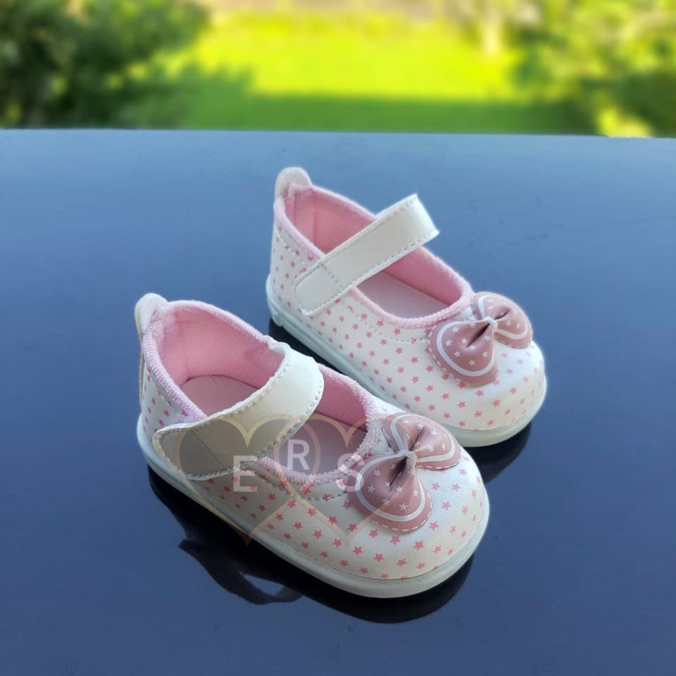 TOKOERS SNP09 Sepatu Pesta Anak Perempuan bunyi cit Umur 1 2 3 thn - Motif Pita