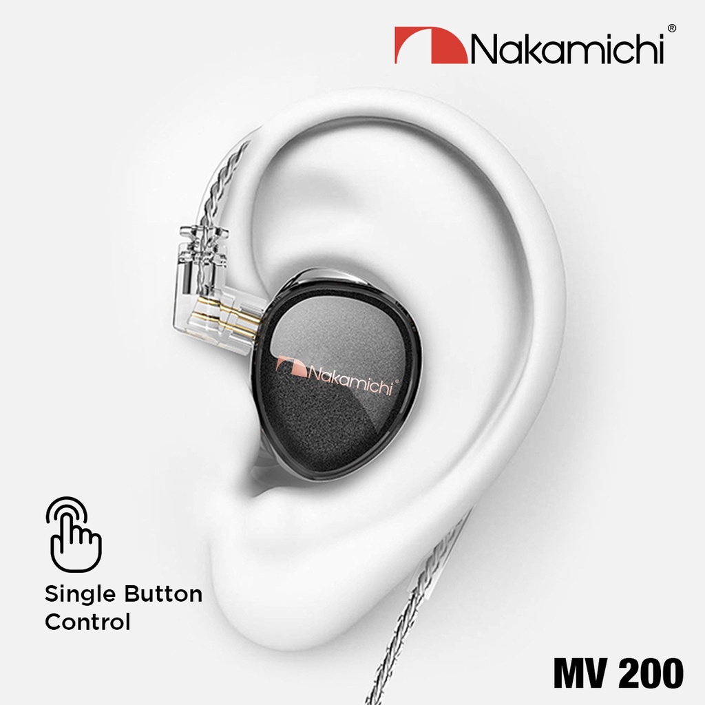 Nakamichi MV 200 HD IEM 1 DD 1 BA Wired Earphone In Ear Monitor Mic