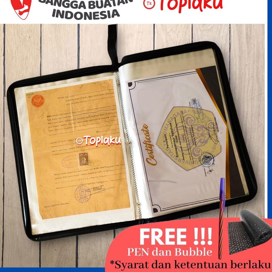 

[KODE MQHRN] TOPLA Map Ijazah Dokumen Keeper Resleting Anti Air Kulit Isi 40 60 Document Sertifikat File Folder Organizer Business File Clear Holder