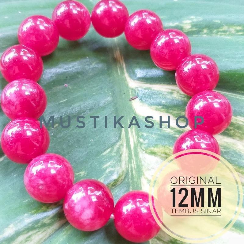 Gelang Terapi Kesehatan Giok Merah Delima Asli Natural Untuk Pria/Wanita