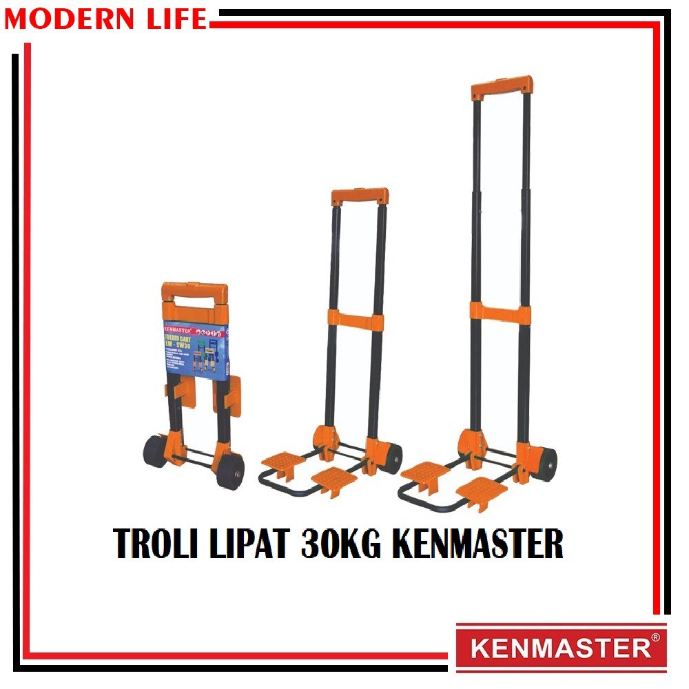 KENMASTER TROLI TROLLY LIPAT TAS BAGASI GALON BARANG 30KG SERBAGUNA