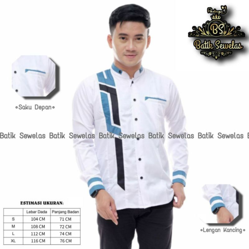BAJU KOKO TERBARU KOKO MODERN KOKO MOTIF SINERGI KOKO HADROH HILWA-Sinergi List Tosca