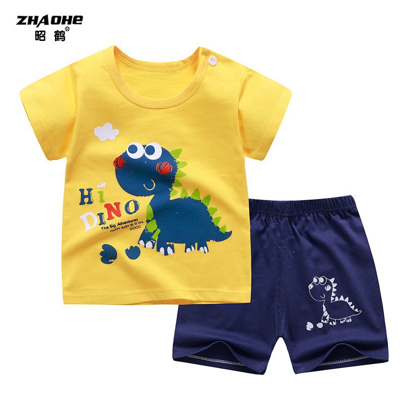 LittleAaron KIDS SUIT PENDEK Setelan Anak Bahan Kaos Lengan + Celana Berkualitas Import ebv cowok