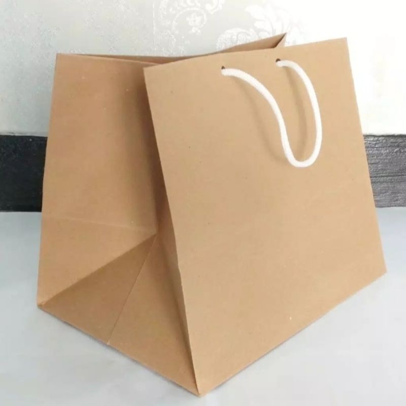 

paper bag/ tas kertas coklat polos ukuran NX P26 X T22 X L19 Cm