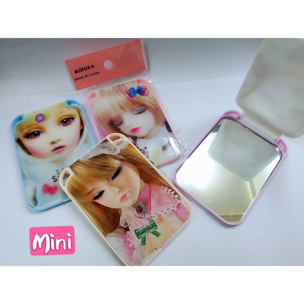 Cermin Lipat Make up Kaca Rias Mini Karakter Lucu