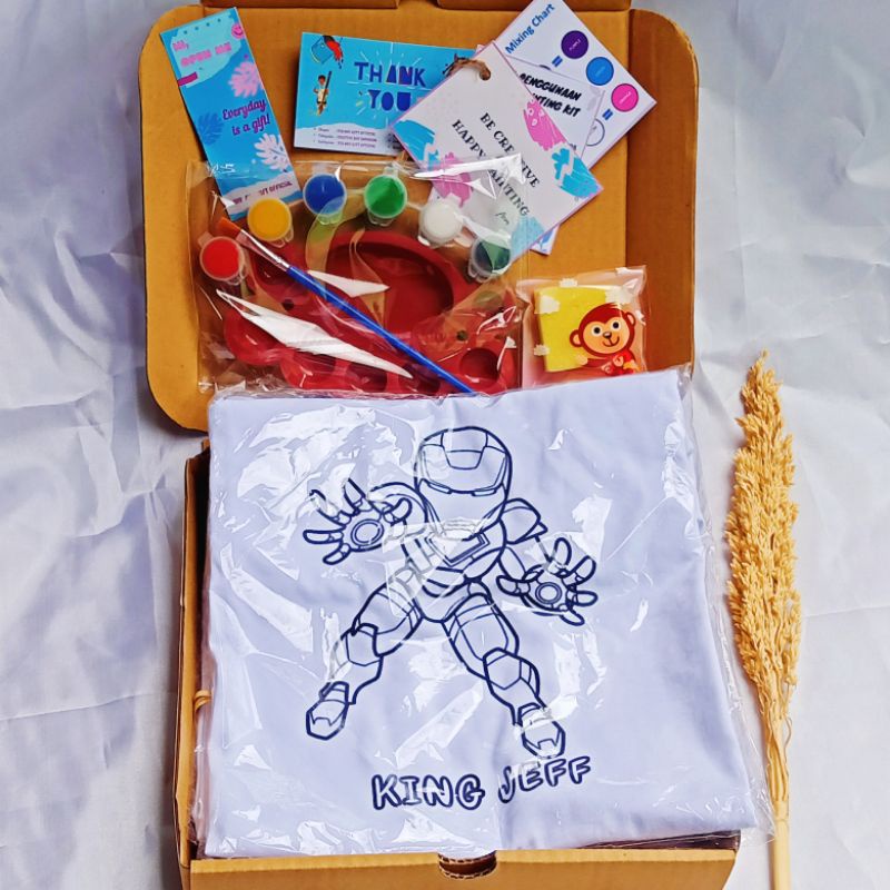 

T-SHIRT PAINTING KIT POLA IRON MAN I DIY PAINTING KIT I KAOS LUKIS I GIFT I KADO ANAK