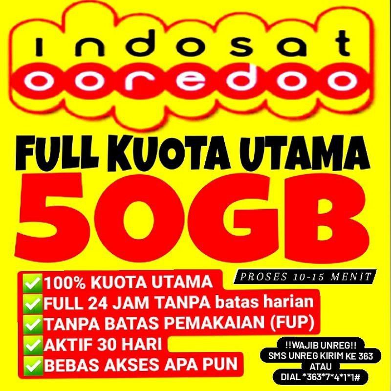 Paket Data Kuota Internet Indosat 50gb Full 24 Jam Freedom Murah Proses Cepat