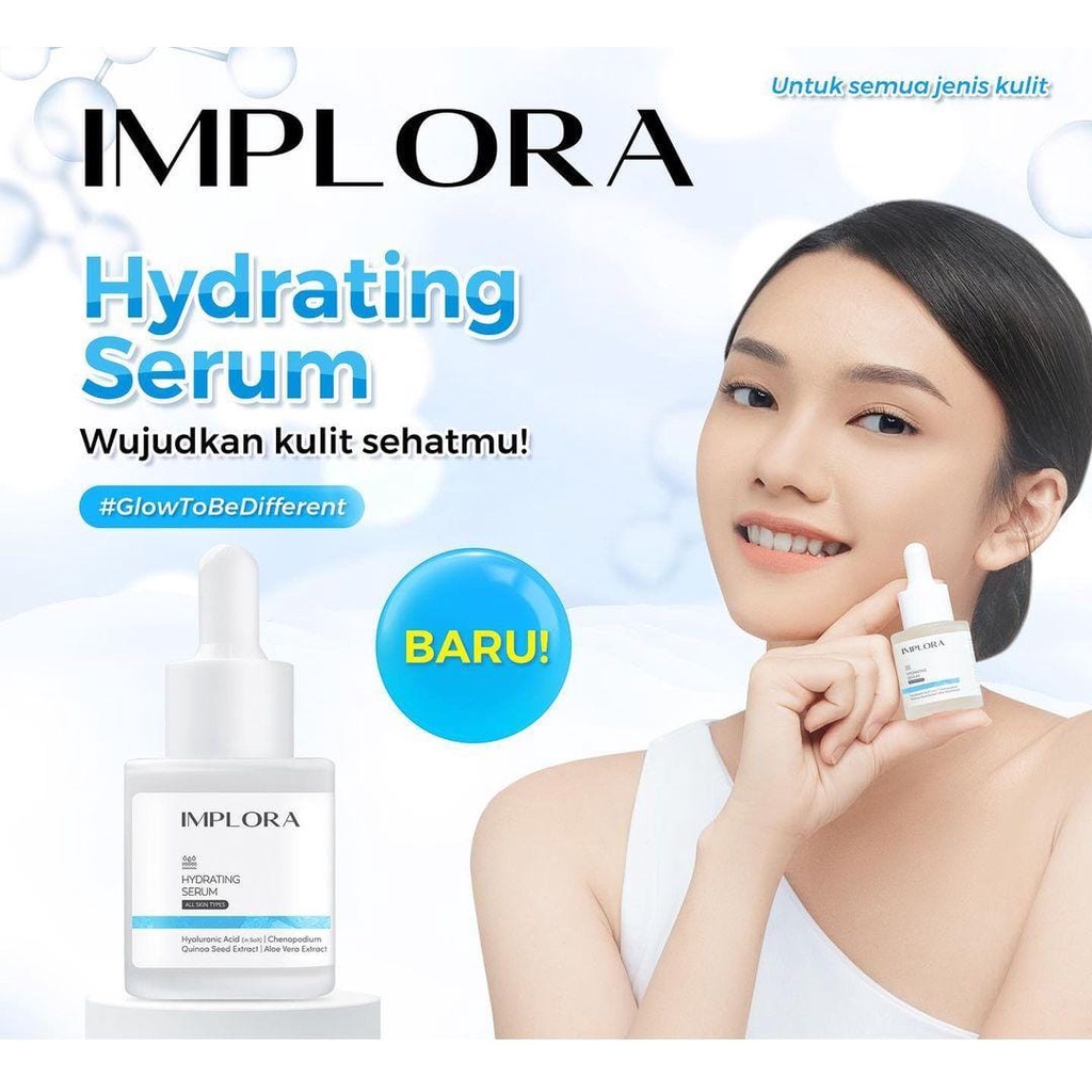 [SALE] Implora Face Serum 20 ML - Serum Wajah - LUMINOUS BRIGHT / ACNE / PEELING / MIDNIGHT / HYDRATING /24K GOLD