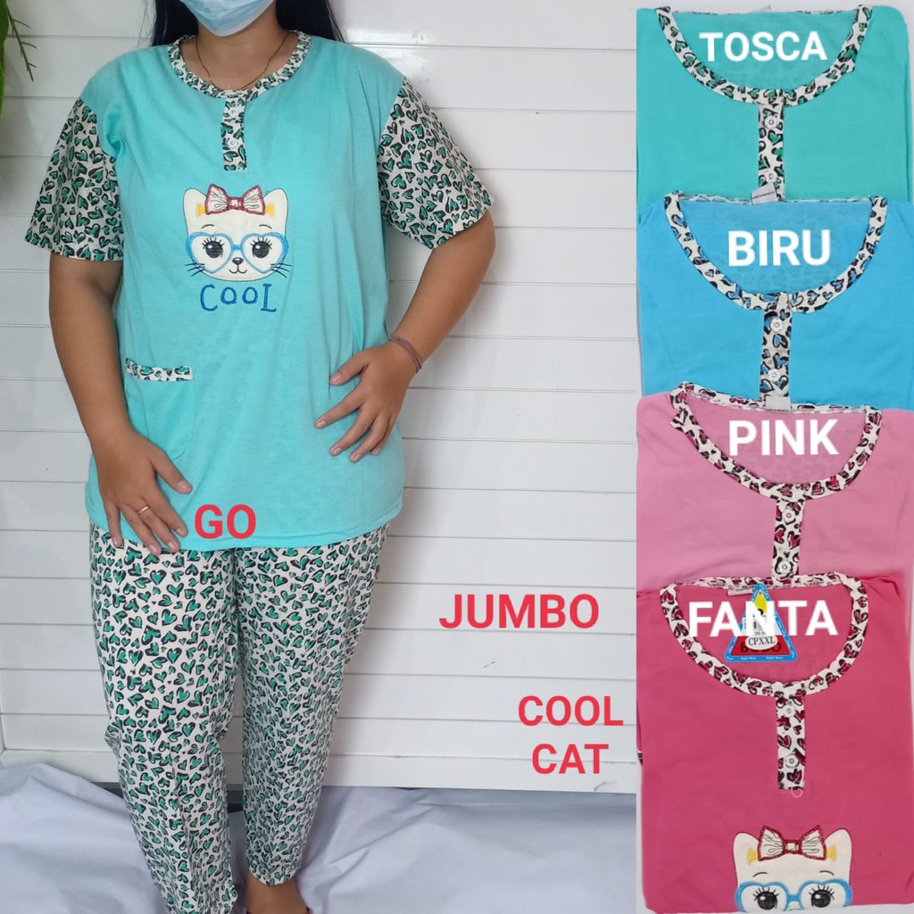 gof BOBO BABYDOLL CP JUMBO Dewasa Setelan Baju Tidur Busui Celana Panjang Lengan Pendek Piyama