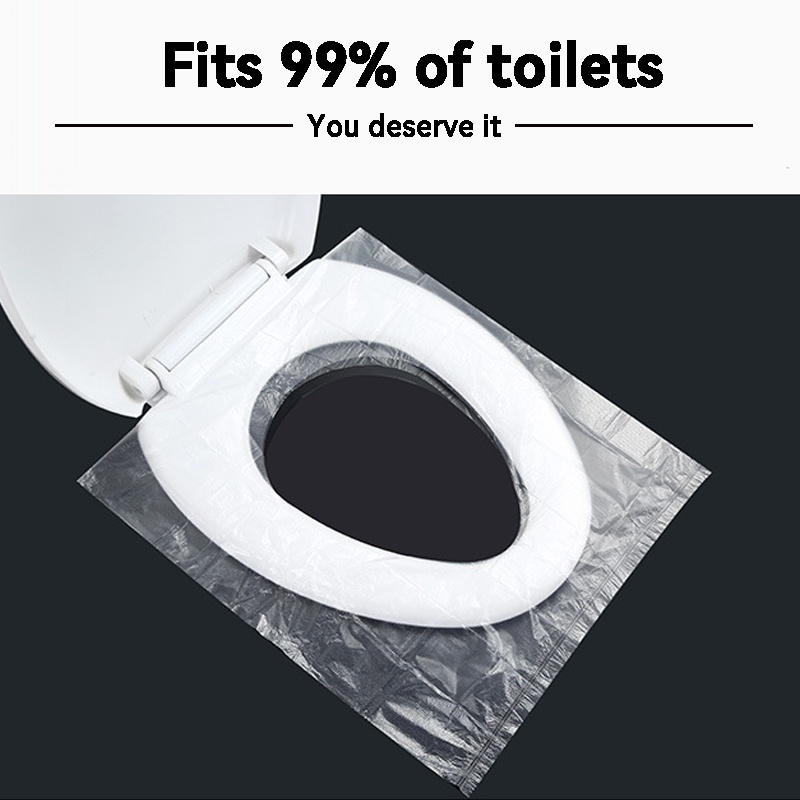 1pc Cover Pelindung Dudukan Toilet Portable Sekali Pakai Anti Air / Bakteri Untuk Rumah / Travel