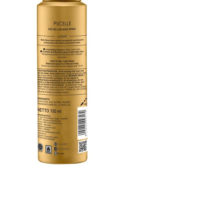 PUCELLE Eau De Luxe Body Spray Lucent 150ml