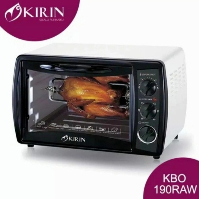 OVEN LISTRIK KIRIN OVEN DAGING KUE OPEN LISTRIK ROTISSERIE 19 LITER KBO-190RA