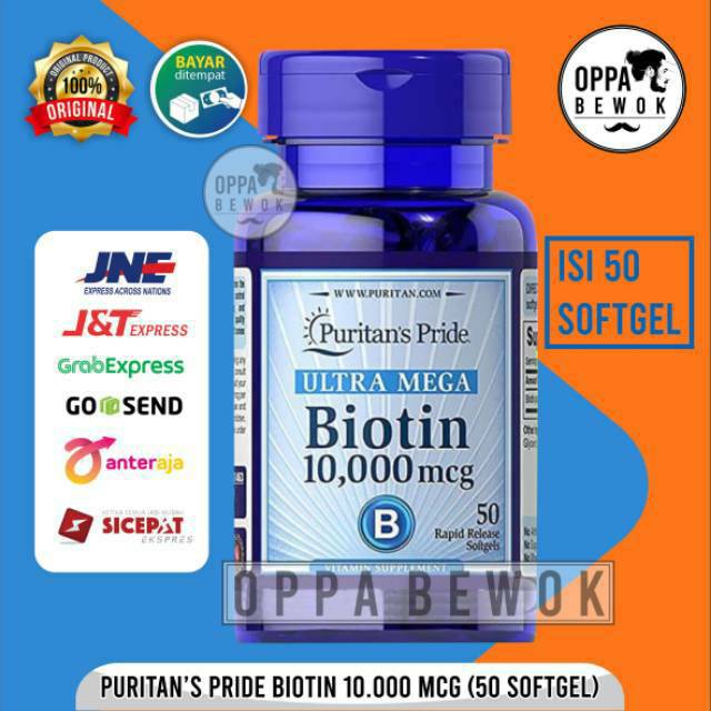 PENUMBUH RAMBUT DAN BREWOK BIOTIN 10.000 Mcg Alis Kumis Jambang