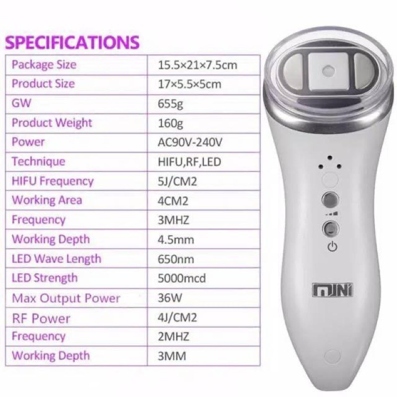 Mini rf hifu alat ultrasound radio frequency rf 2in1 detox anti aging kerut kantung mata best seller