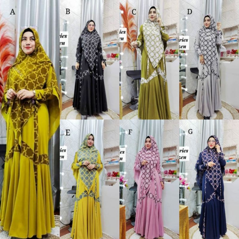 DRESS AFKAR PREMIUM SET GAMIS SYARI PREMIUM SET SYAR'I TERBARU BY YODIZEIN GAMIS SYARI ORIGINAL
