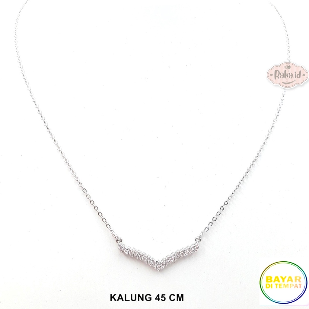 Kalung Wanita / Kalung Dewasa Rantai Motif V Permata Blink Perhiasan Wanita 1139