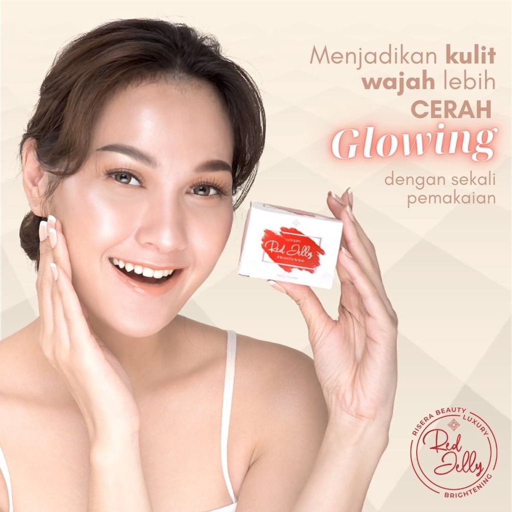 Risera Red Jelly | Whitening & Glowing Hempas Kulit Kusam, Bekas Jerawat sampai Jerawatnya
