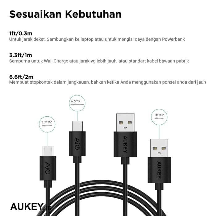 Aukey Cable Micro USB ( 5 Pcs ) - SKU : 500256 / 500089